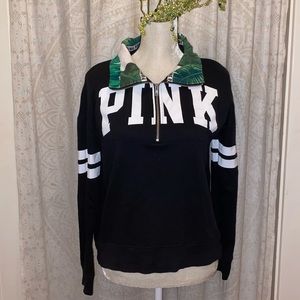 PINK 3/4 zip sweater